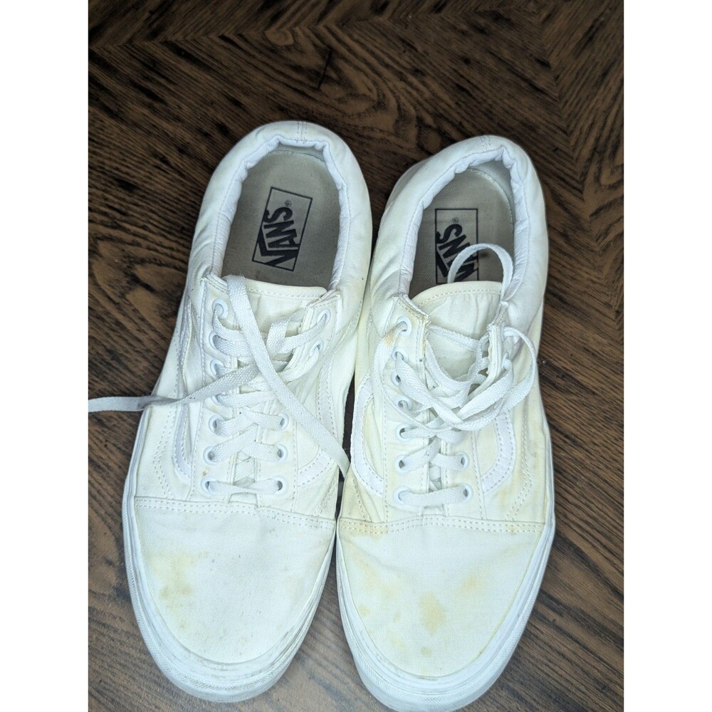 Vans 508731 Men's White Lace Up Low Top Sneaker Shoes Size 13